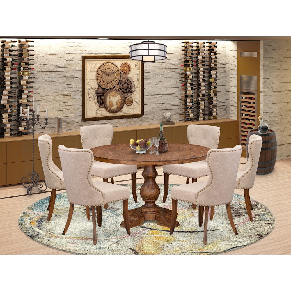 6 Light Tan Dining Chairs