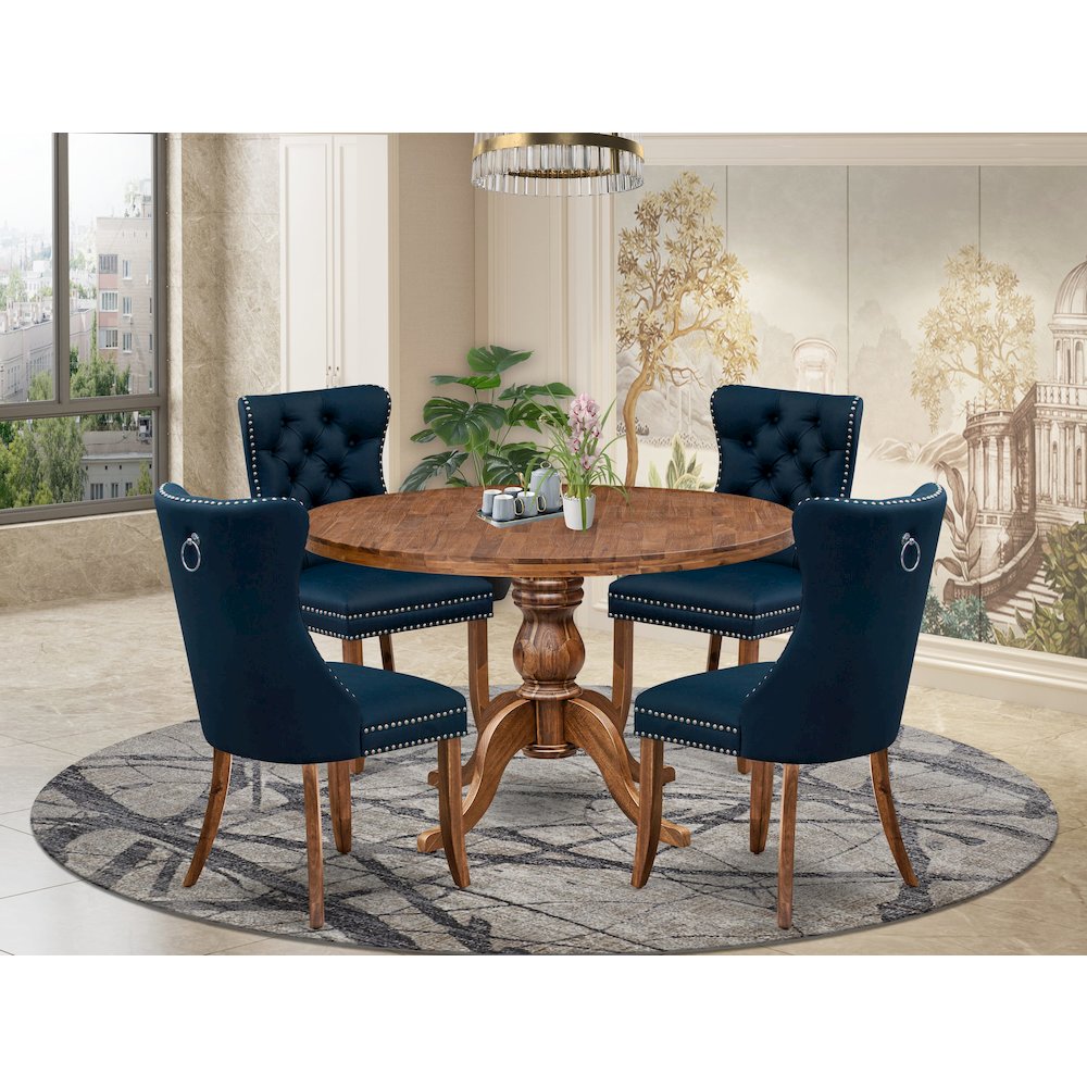5-Piece Kitchen Table Set In Navy Blue Color
