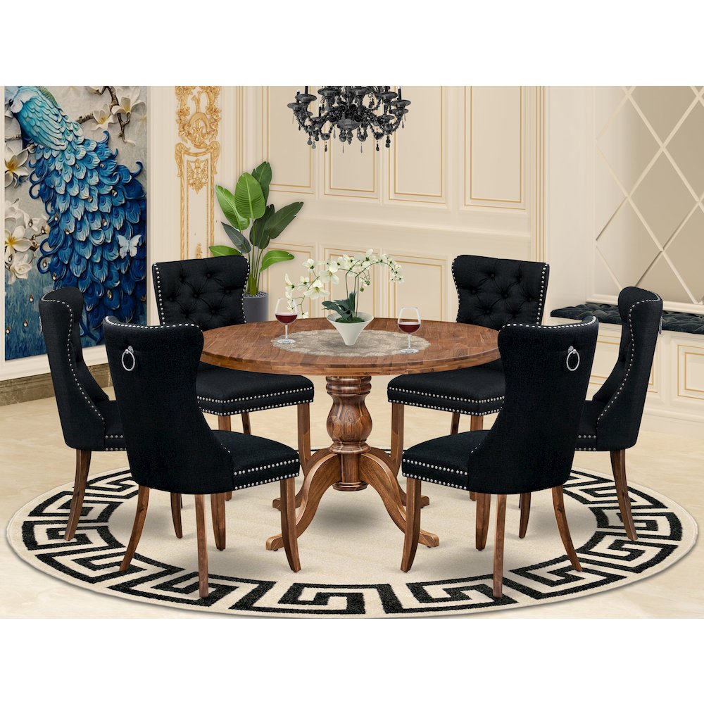 7-Piece Dining Room Set In Black Color