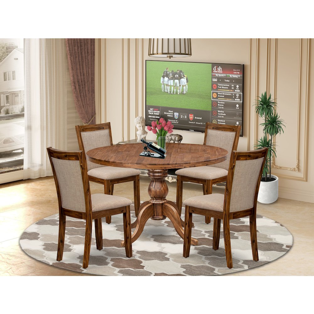 4 Light Tan Fabric Dining Chairs