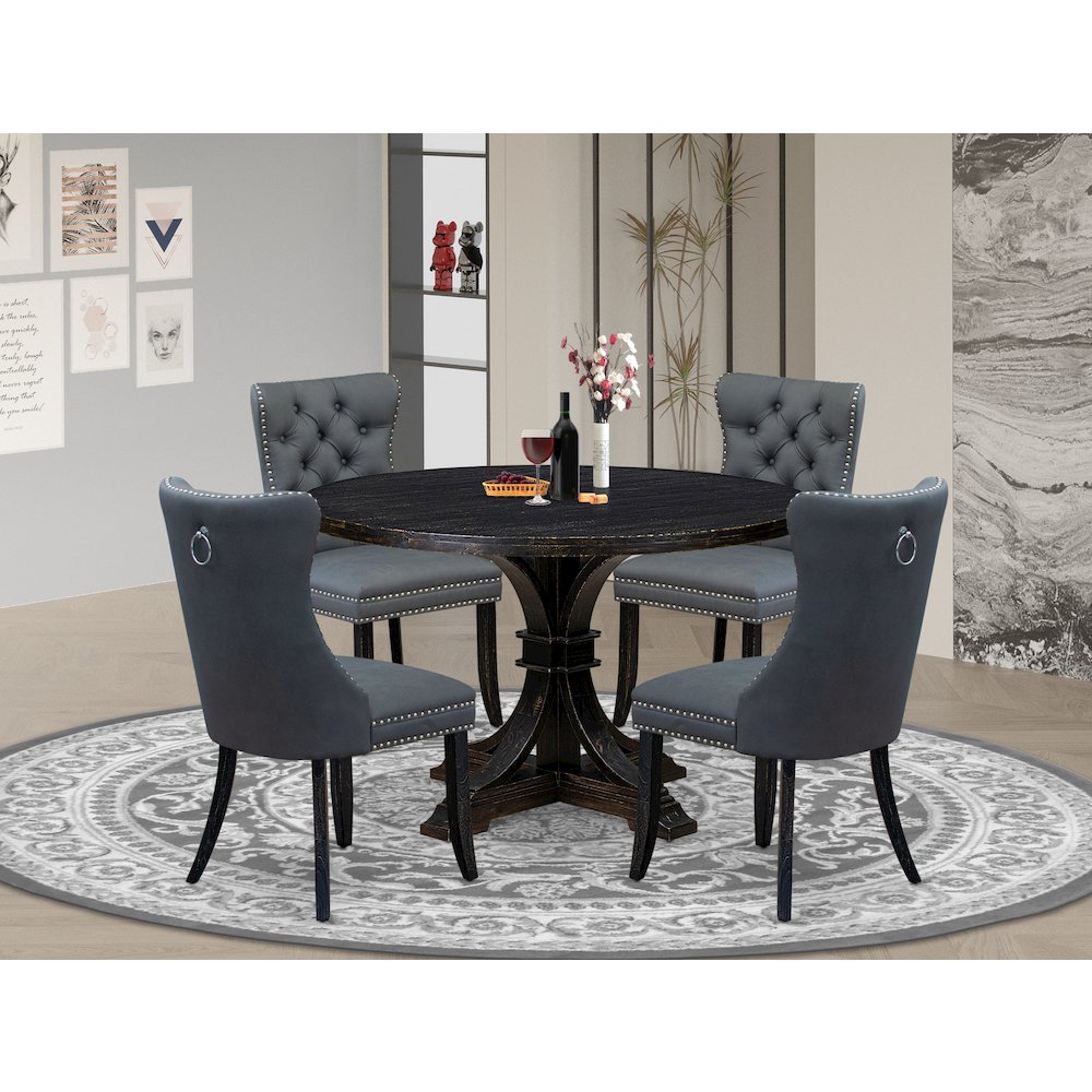 5-Piece Dining Set In Platinum Gray Color
