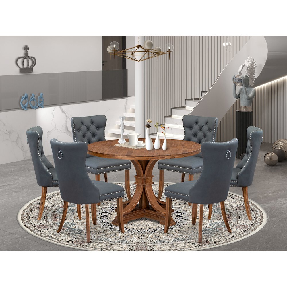 6 Platinum Gray Dinner Chairs