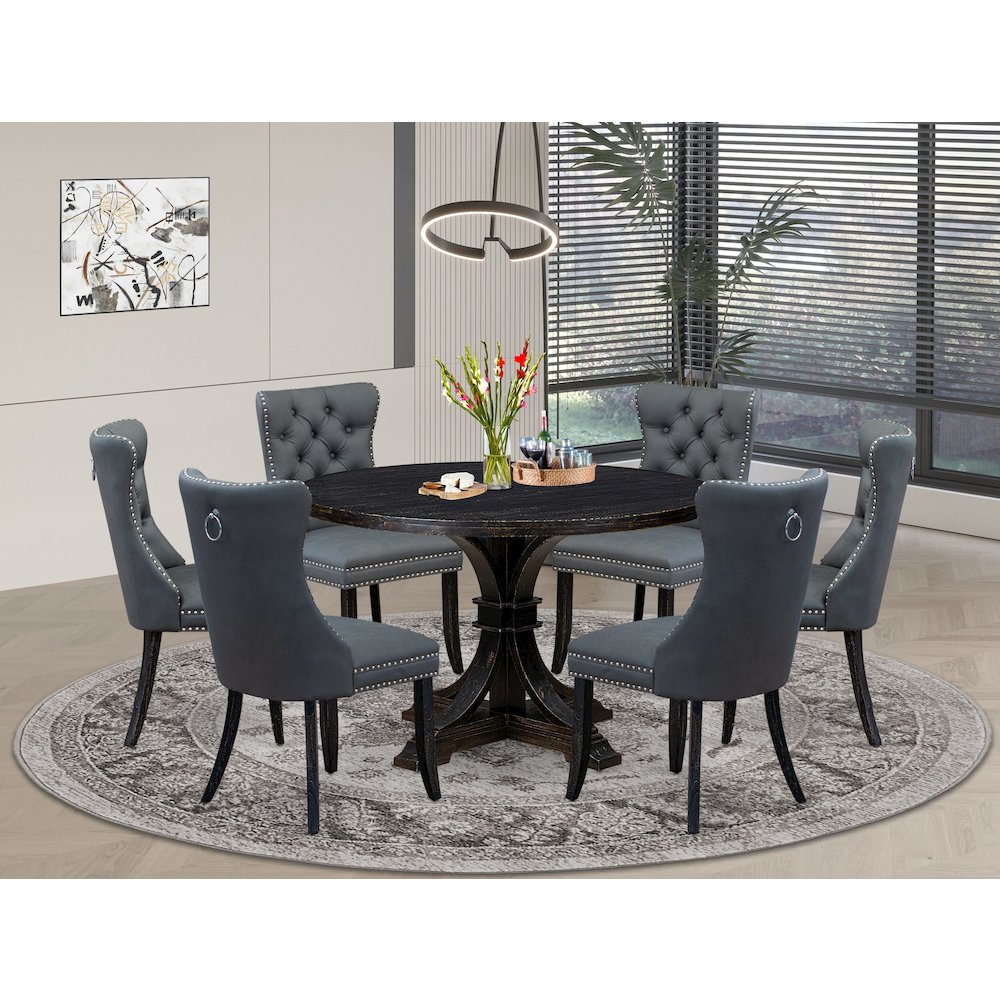7-Piece Modern Kitchen Set In Platinum Gray Color