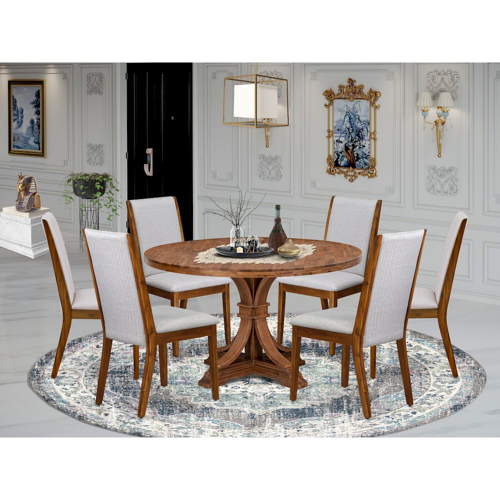 6 Grey Fabric Kitchen Chairs