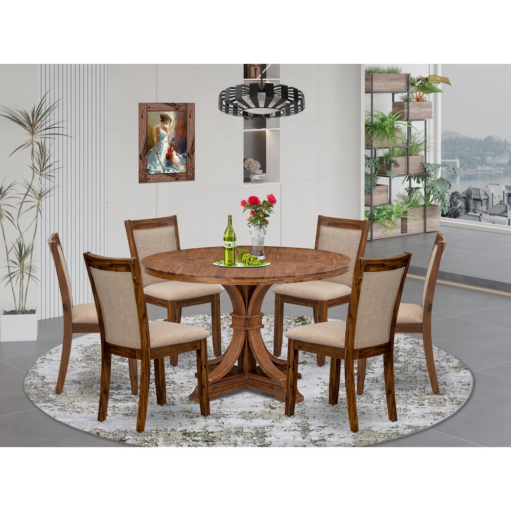 6 Light Tan Parson Chairs