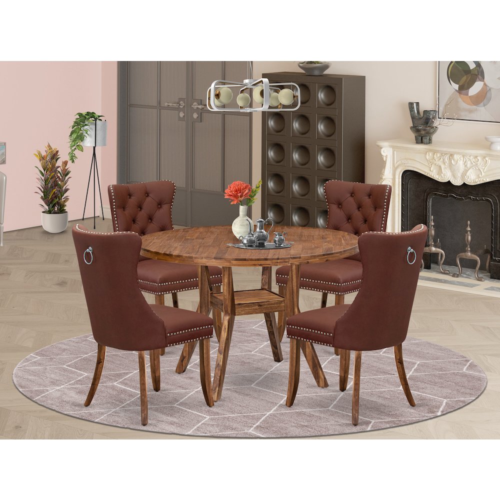 4 Burgundy Parson Dining Chairs