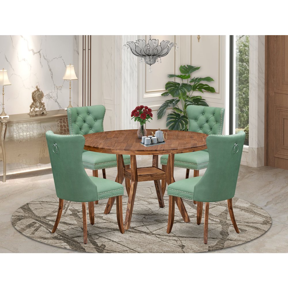 4 Willow Green Padded Chairs