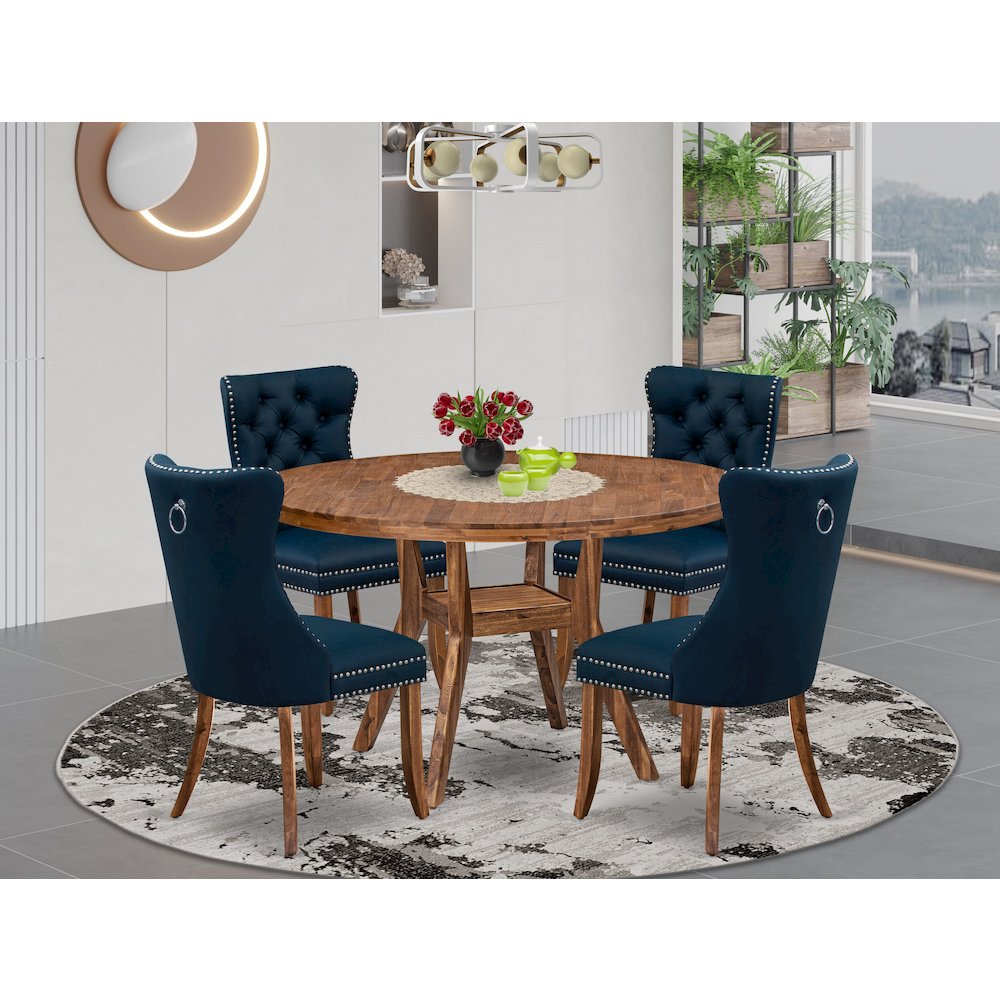 5-Piece Kitchen Set In Navy Blue Color