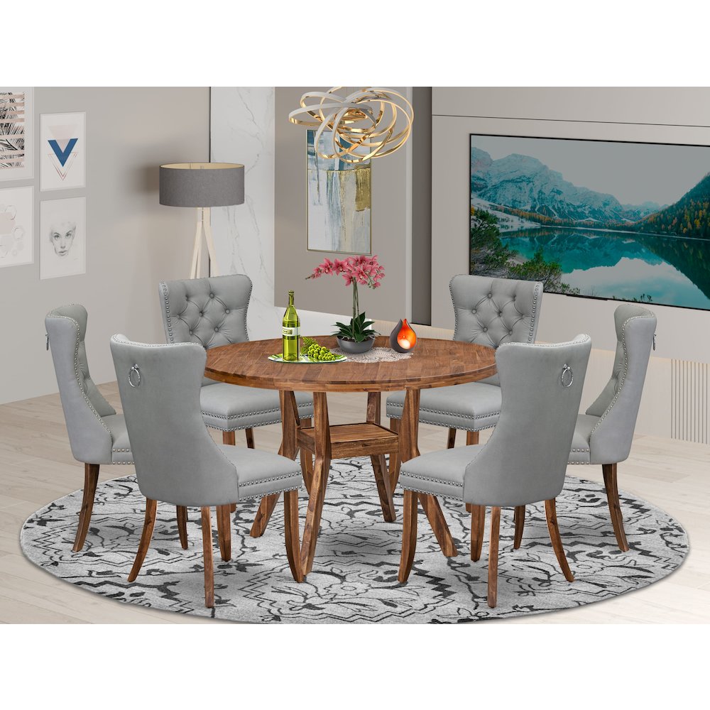 6 Light Gray Padded Chairs