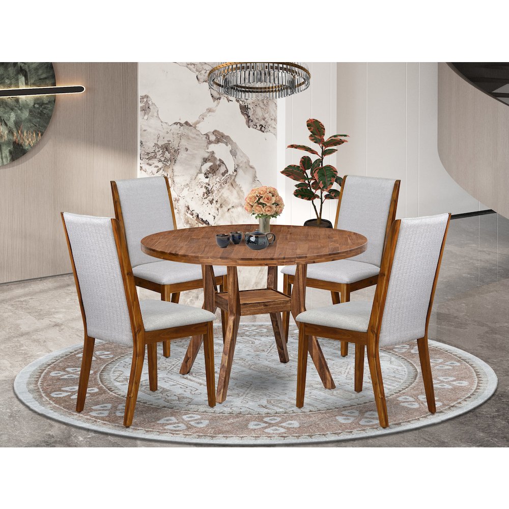 4 Grey Fabric Kitchen Chairs