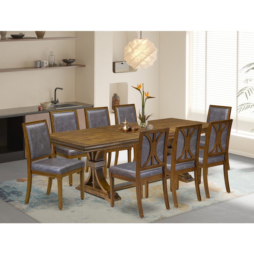 9 piece Kitchen Table Set consists of a Dining Table and 8 kitchen Chairs