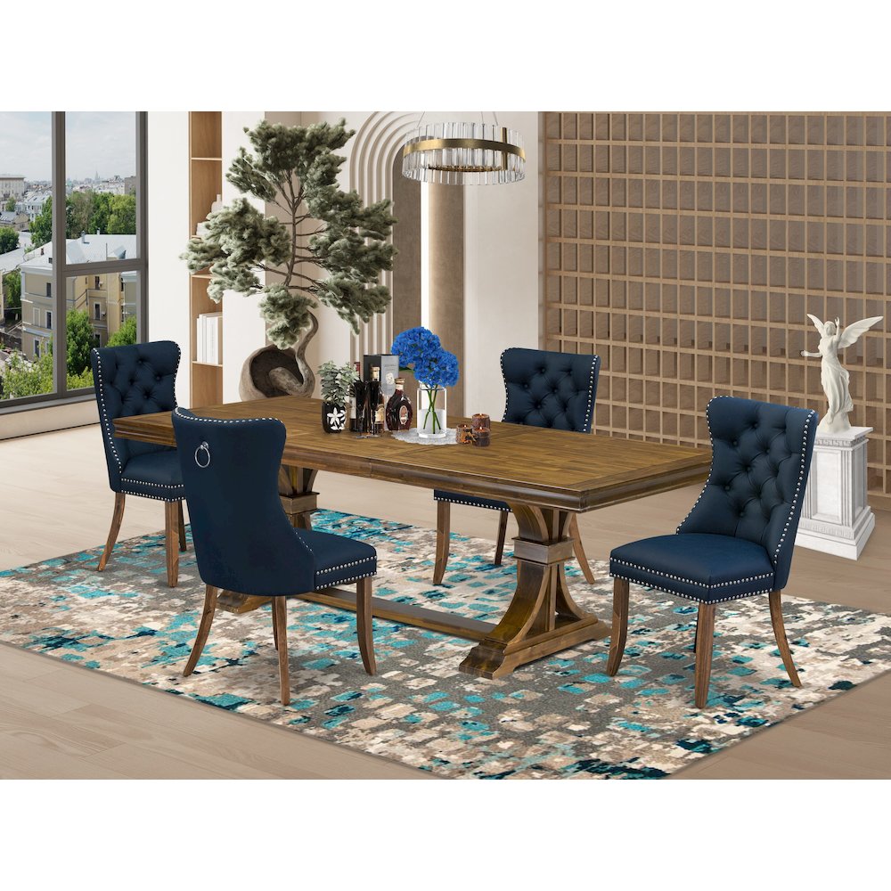5 Pieces Modern Dining Set a Rectangle Kitchen Table and 4 Dining Chairs
