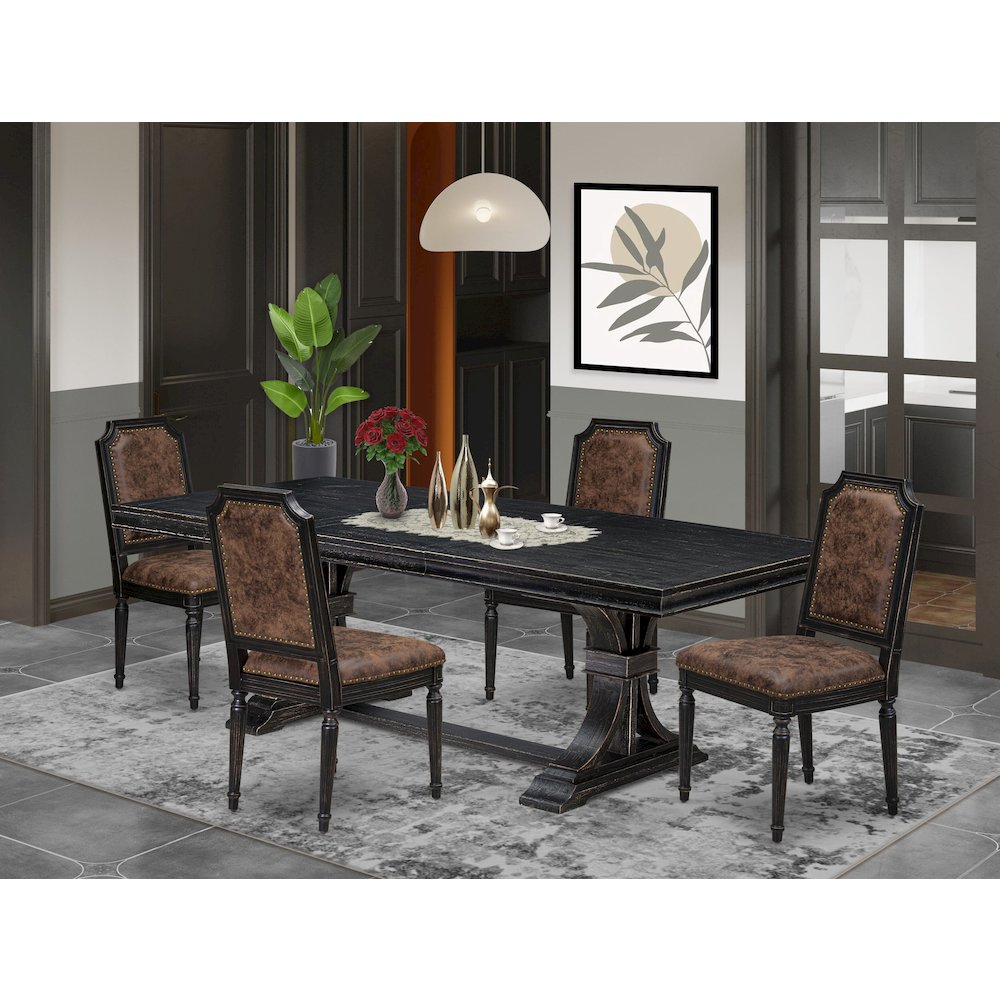 5 piece Mid Century Dining Table Set a Kitchen Table and 4 Dining Chairs