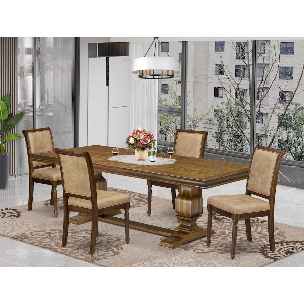 5 piece Kitchen Table Set a Dining Table and 4 Dark Grey Dining Room Chairs
