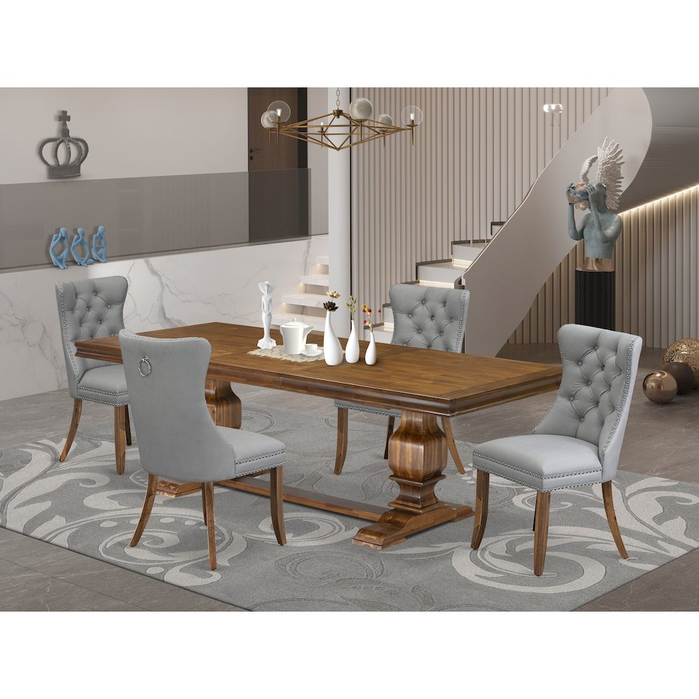 5 Pieces Modern Dining Set a Rectangle Kitchen Table and 4 Dining Chairs