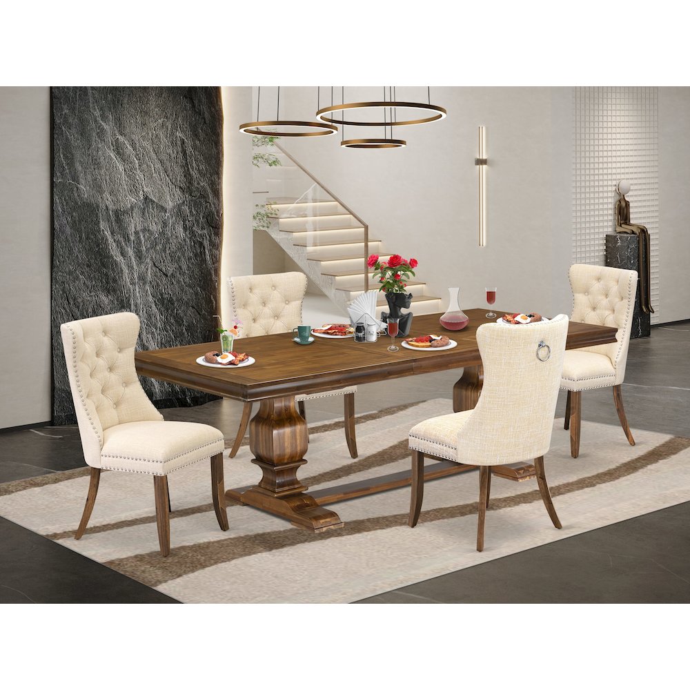 5 Pieces Modern Dining Set a Rectangle Kitchen Table and 4 Dining Chairs