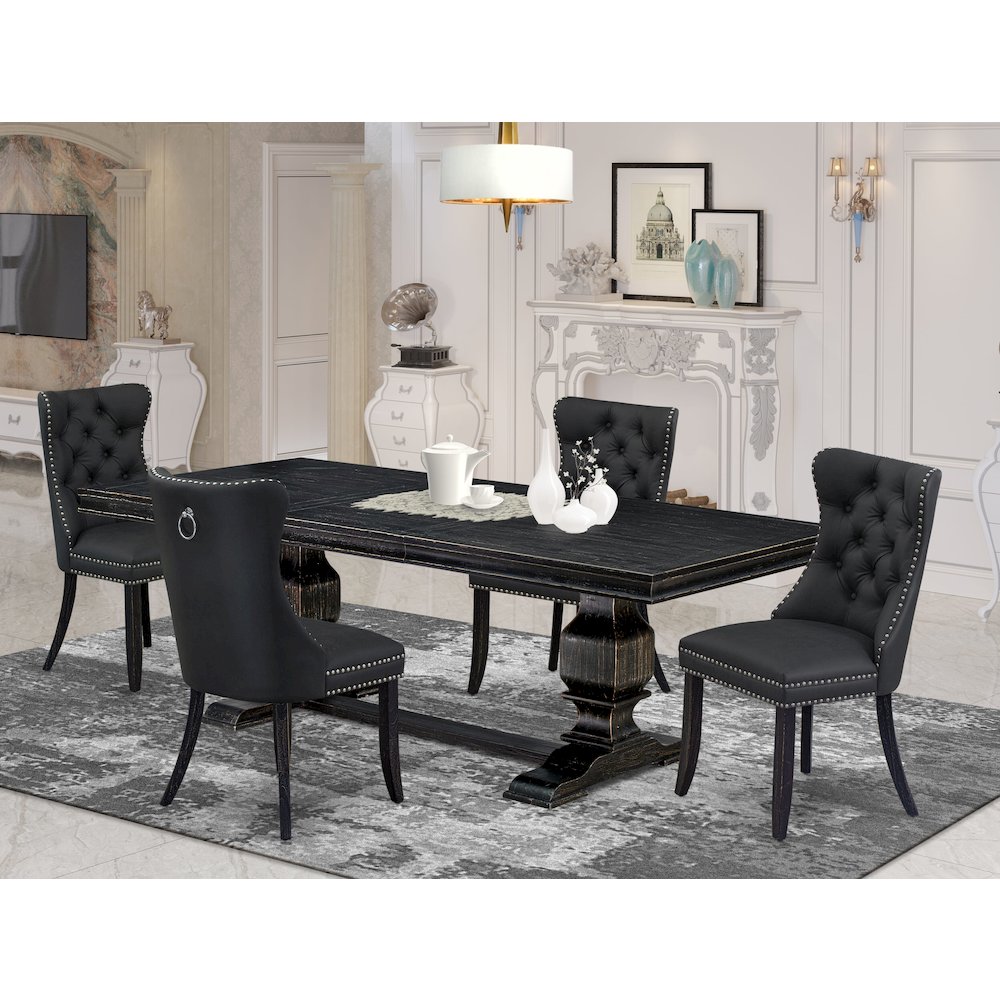 5 Pieces Modern Dining Set a Rectangle Kitchen Table and 4 Dining Chairs