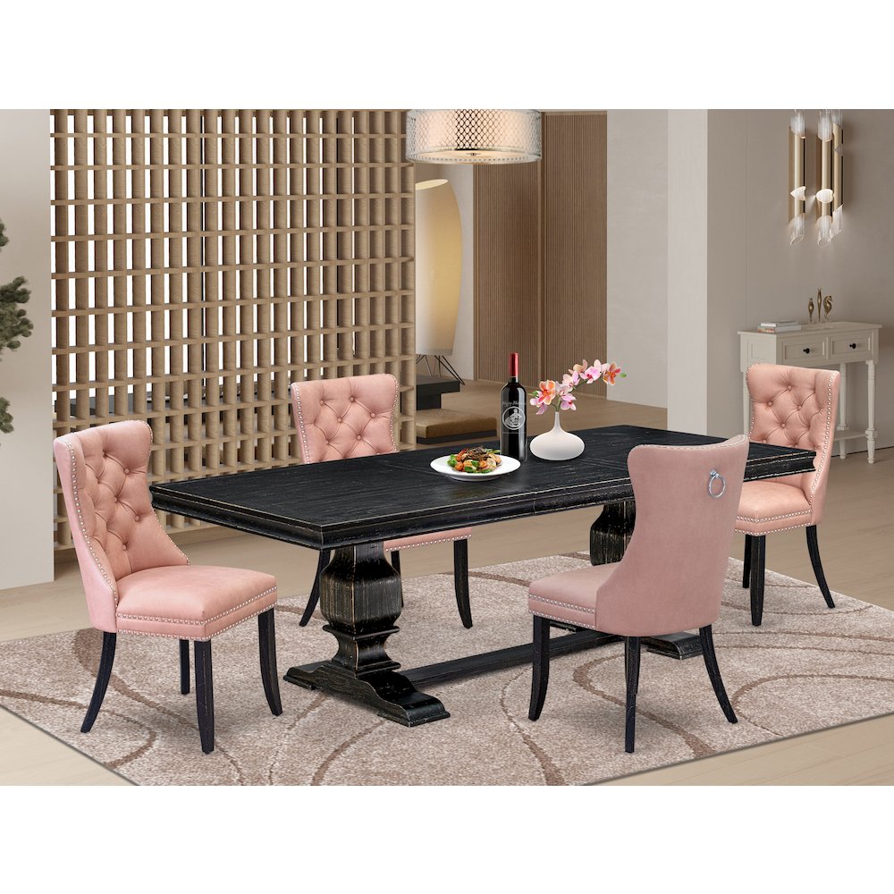 5 Pieces Modern Dining Set a Rectangle Kitchen Table and 4 Dining Chairs