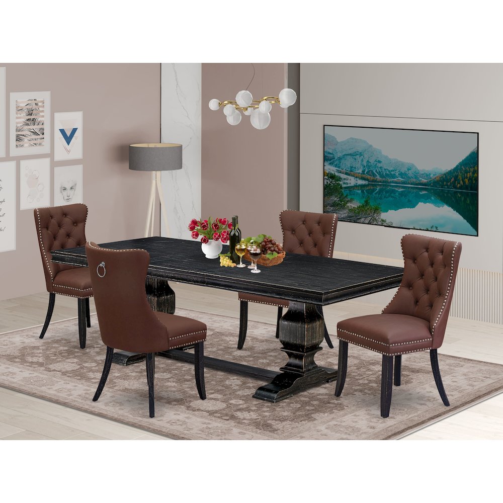 5 piece kitchen table set a rectangular table and 4 kitchen Chairs