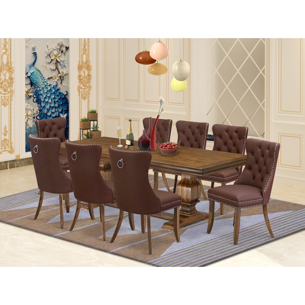 9 piece Mid Century Dining Table Set a Dining Table and 8 Kitchen Chairs