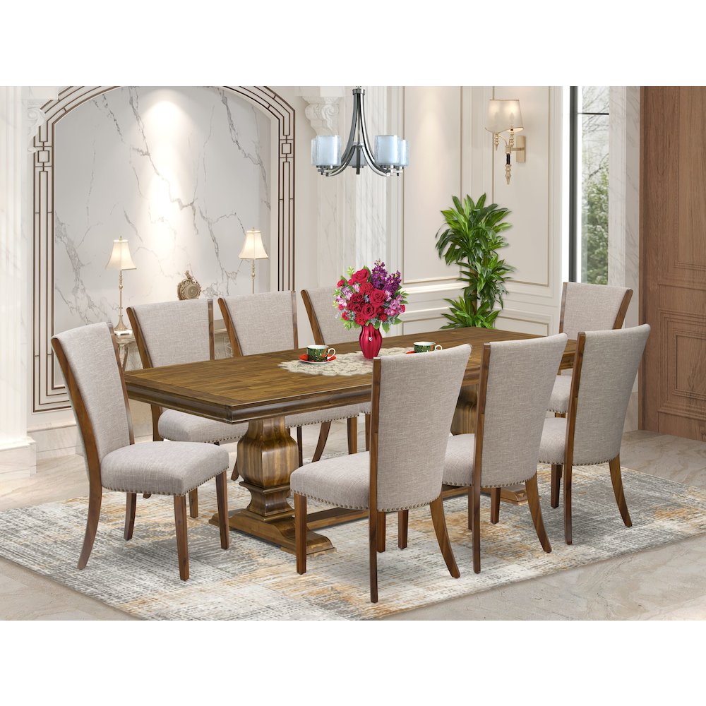 9 piece Dining Table Set of a Kitchen Table and 8 Dining room Chairs
