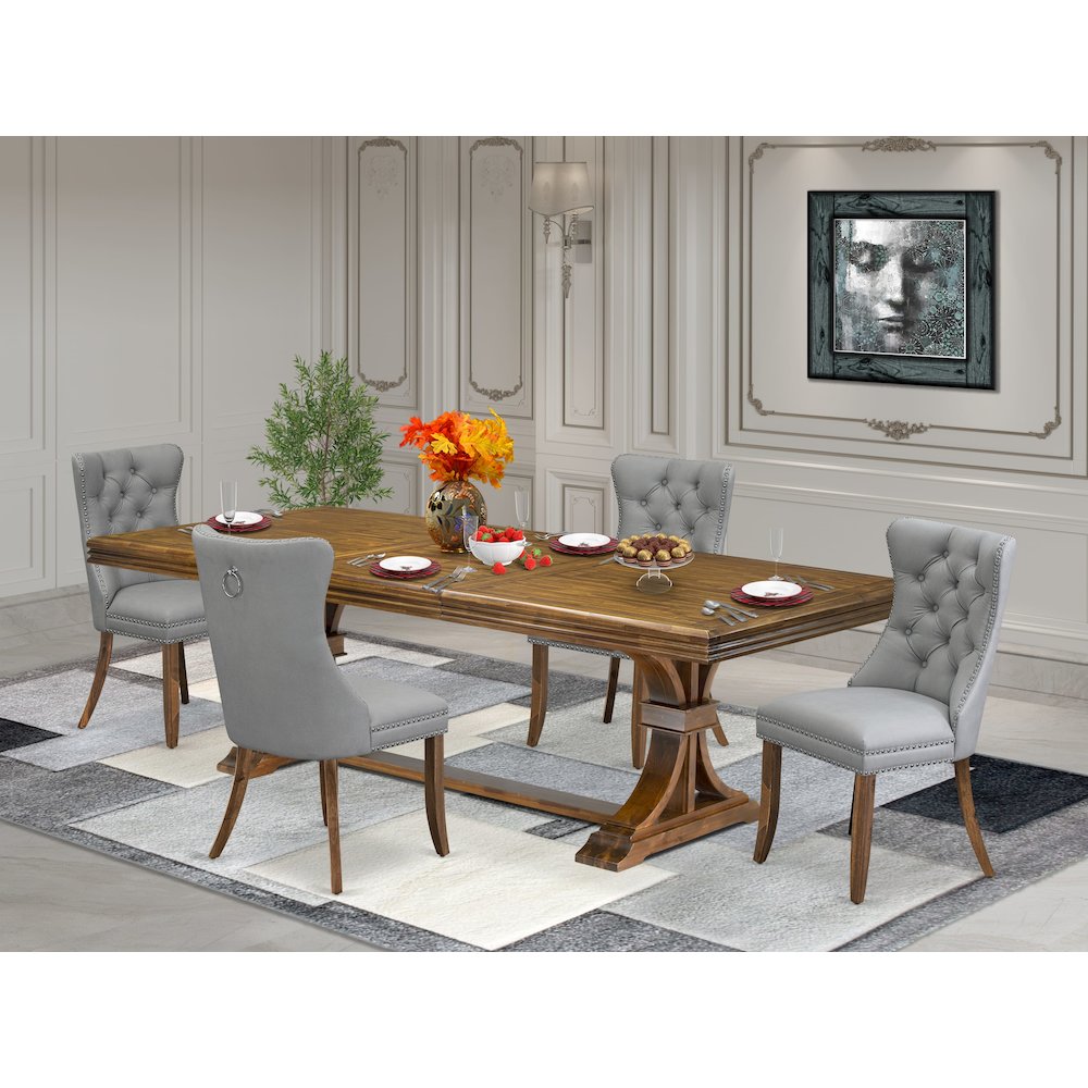 5 Pieces Modern Dining Set a Rectangle Kitchen Table and 4 Dining Chairs