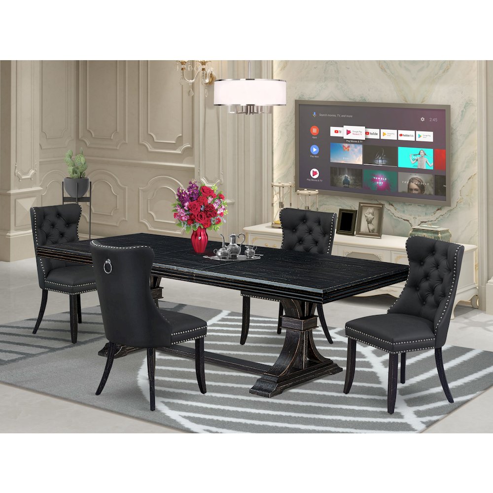 5 Pieces Modern Dining Set a Rectangle Kitchen Table and 4 Dining Chairs