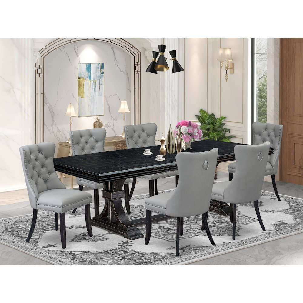 7 piece modern kitchen table set a kitchen table and 6 parson Chairs