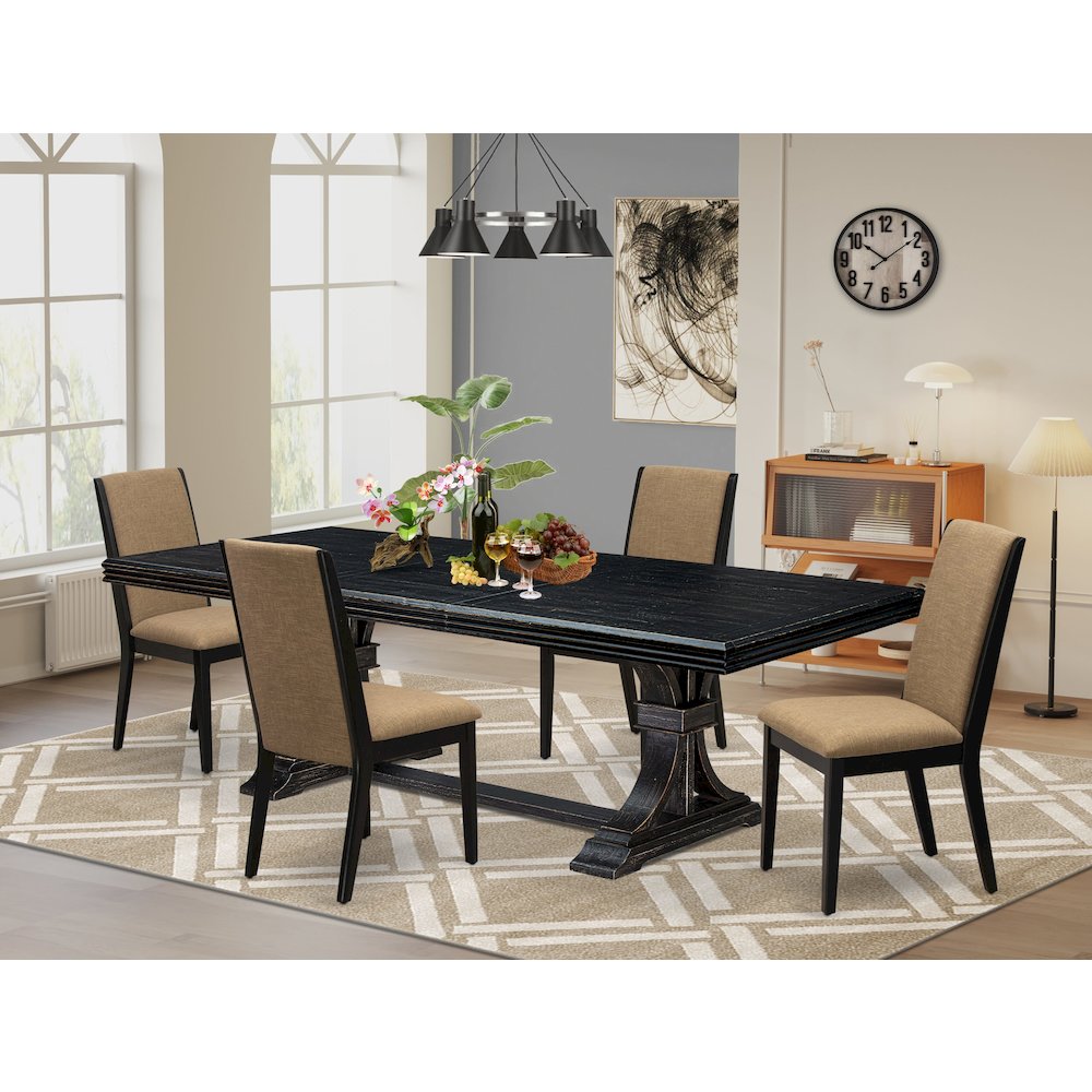 5 Pieces Dining table Set of a Rectangular Dining Table and 4 Kitchen Chairs
