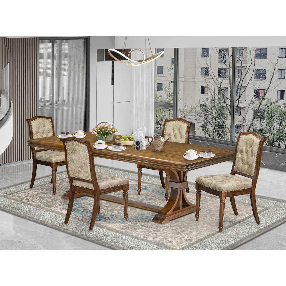 5 Pieces Kitchen table set a Rectangular Dining Table and 4 Dining Room Chairs
