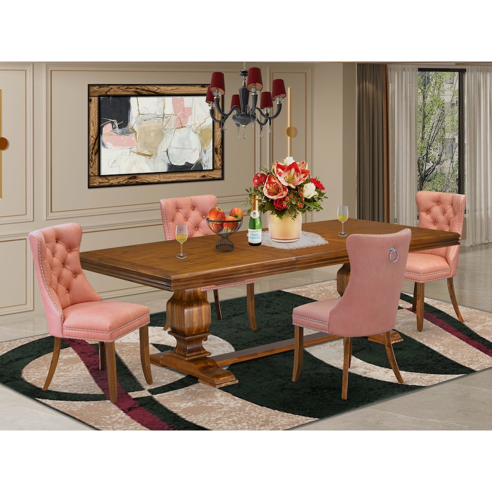 5 piece Dining Table Set a Kitchen Table and 4 Faux Leather Dining room Chairs