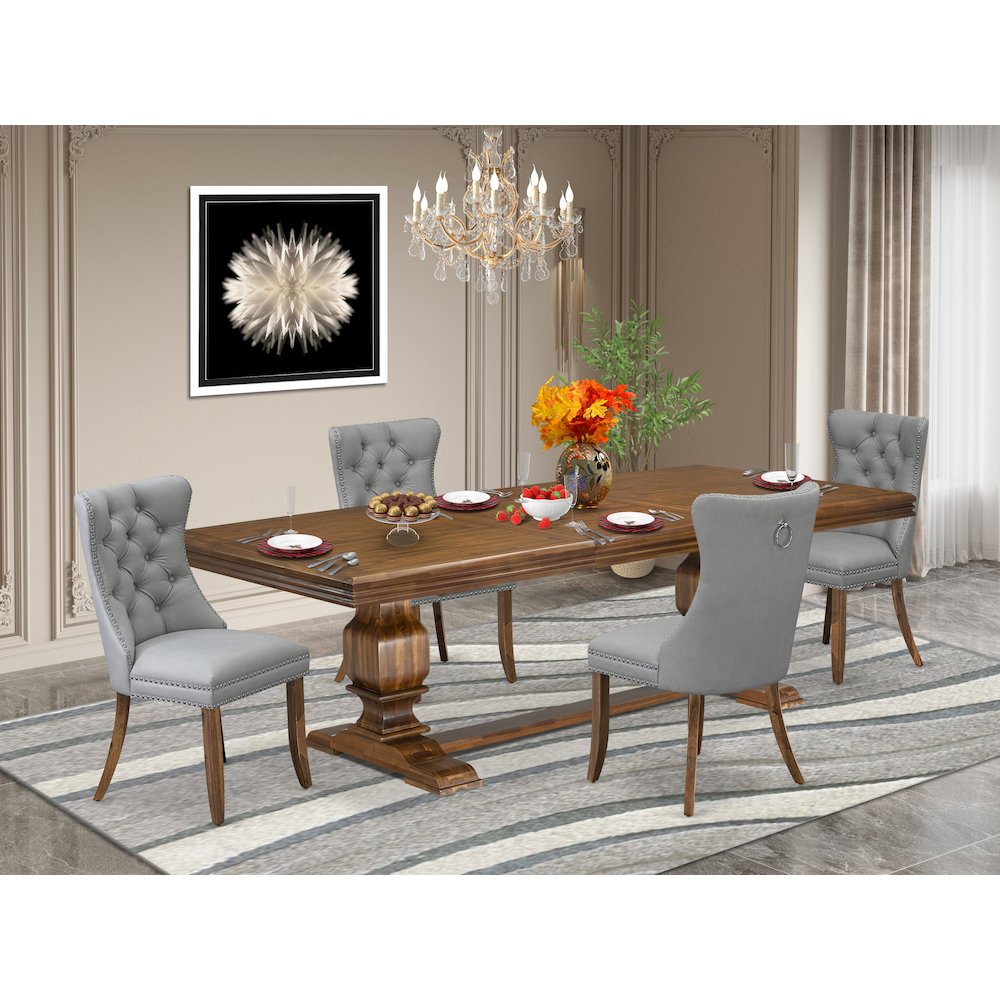 5 Pieces Modern Dining Set a Rectangle Kitchen Table and 4 Dining Chairs