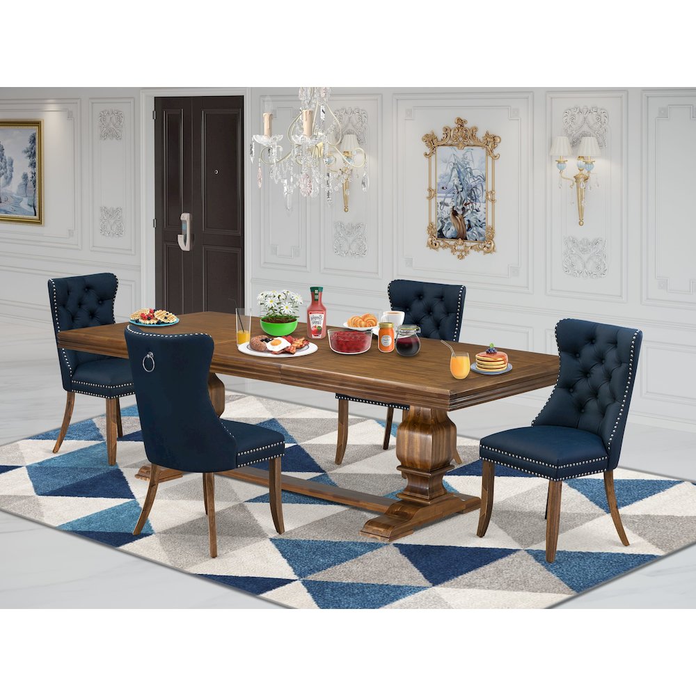 5 Pieces Modern Dining Set a Rectangle Kitchen Table and 4 Dining Chairs
