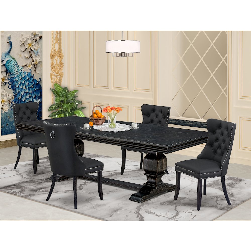 5 Pieces Modern Dining Set a Rectangle Kitchen Table and 4 Dining Chairs