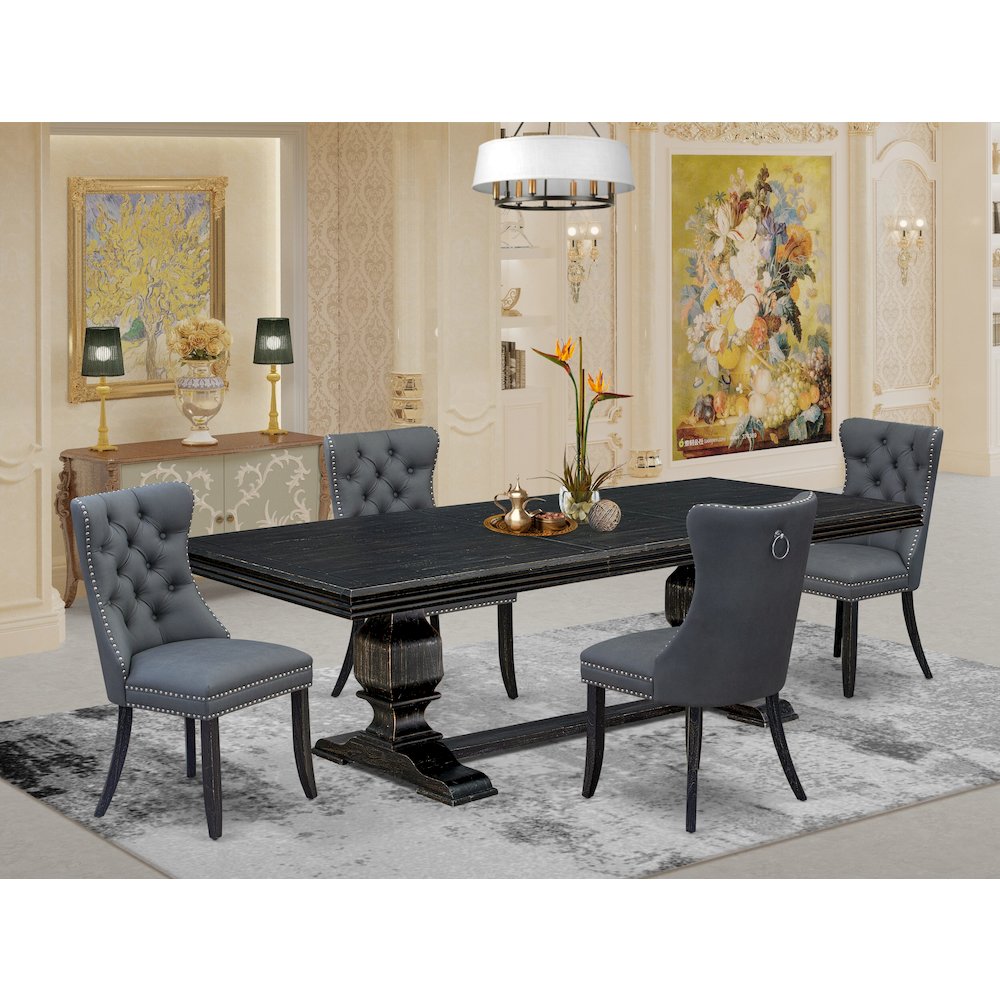 5 Pieces Modern Dining Set a Rectangle Kitchen Table and 4 Dining Chairs