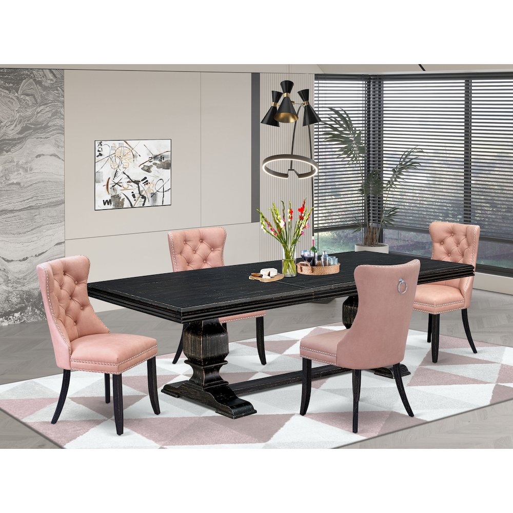 5 Pieces Modern Dining Set a Rectangle Kitchen Table and 4 Dining Chairs
