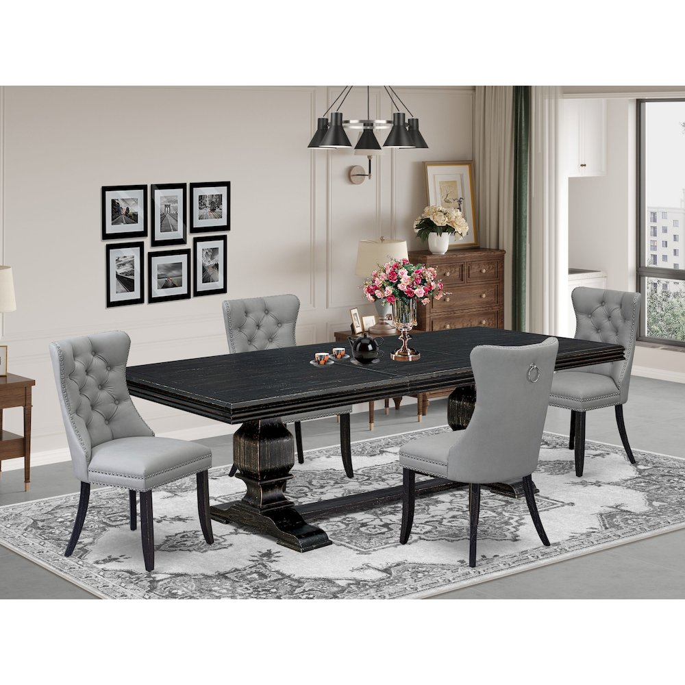 5 piece kitchen table set a dinner table and 4 Faux Leather dining room Chairs