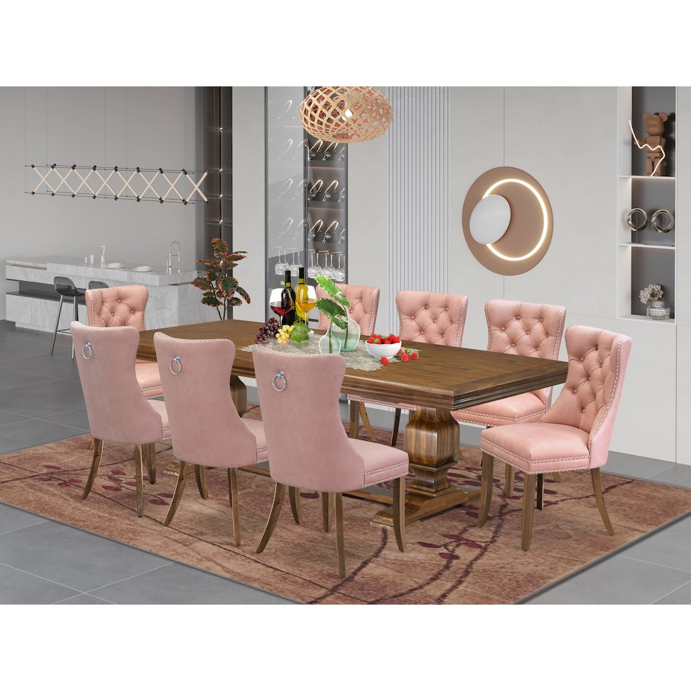 9 piece Mid Century Dining Table Set a Dining Table and 8 Kitchen Chairs
