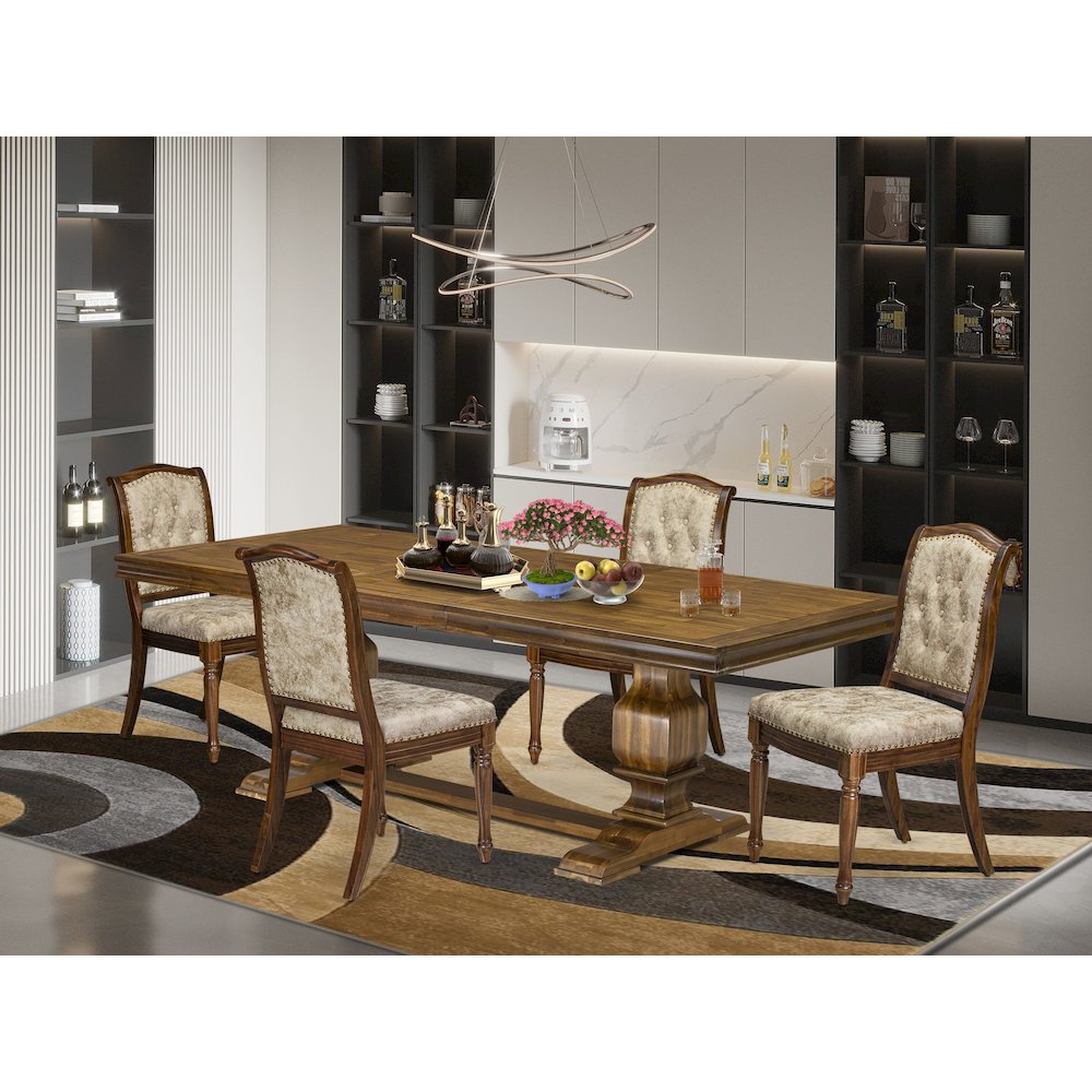 5 Pieces Dining table set a Rectangular Kitchen Table and 4 Dining Room Chairs