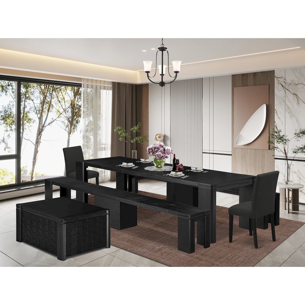 5-piece Dining Room Table Set a Rectangular Kitchen Table with a coffee Table