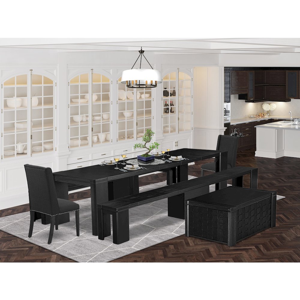 6-piece Dining Room Table Set a Rectangular Dining Table with a coffee Table
