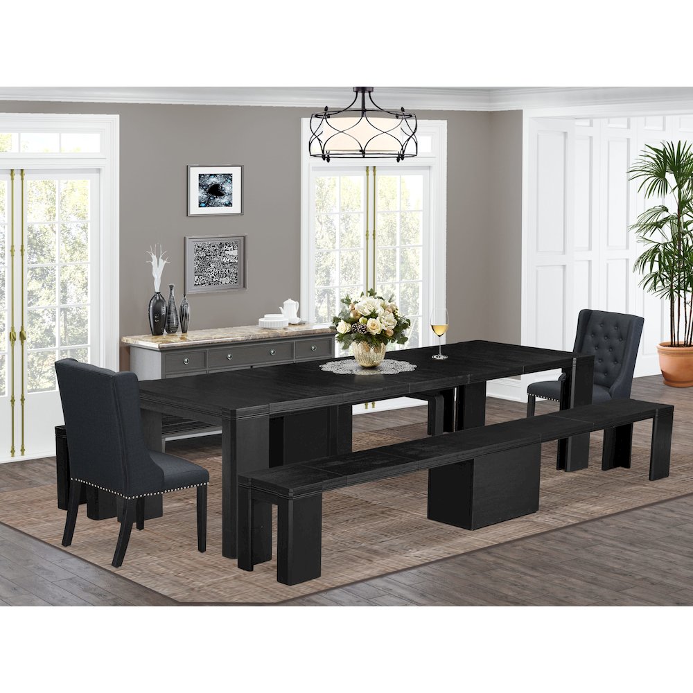 5-piece Modern Dining Room Table Set a Rectangular Dining Table