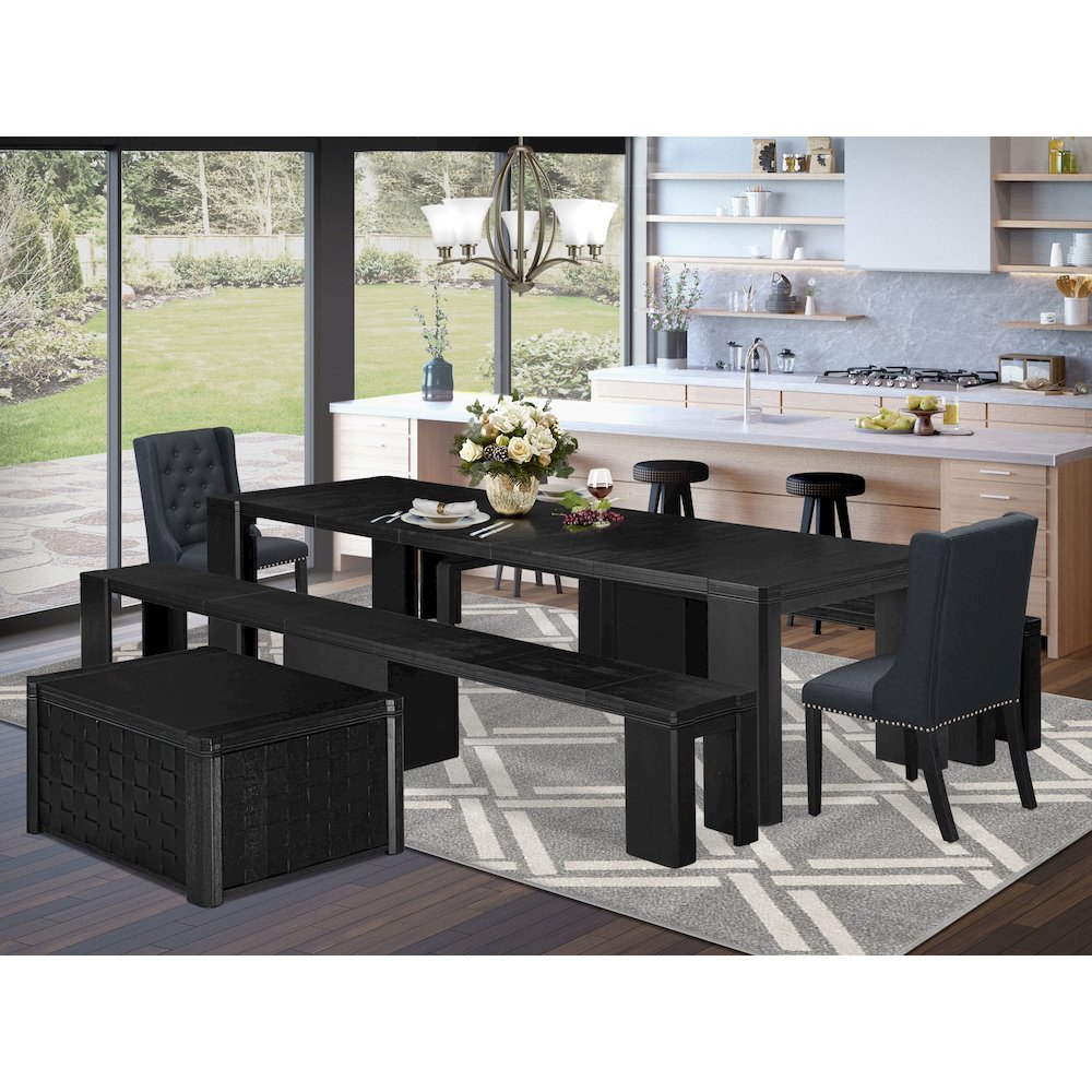5-piece Modern Dining Table Set a Rectangular Kitchen Table