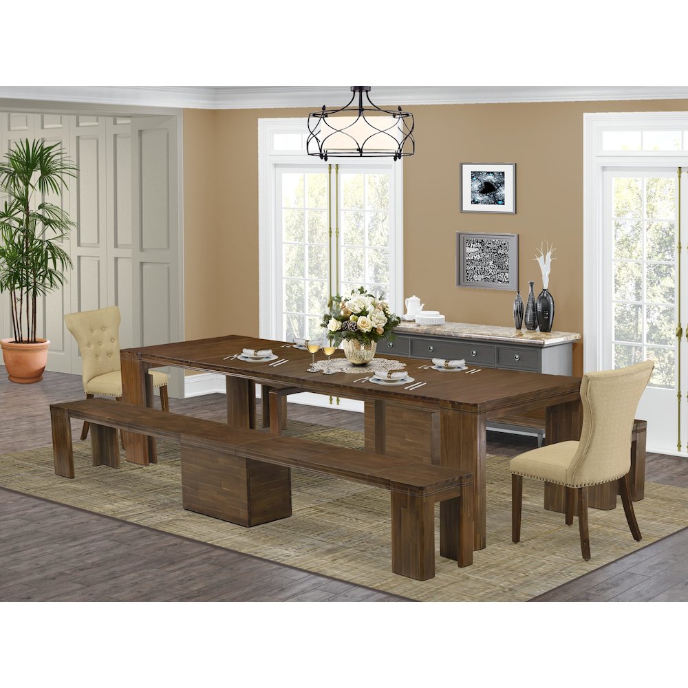 5 Pieces Extendable Dining Set Includes a Rectangle Kitchen Table