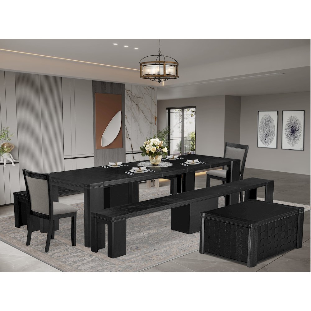 6-piece Dining Room Table Set a Rectangular Kitchen Table with a coffee Table
