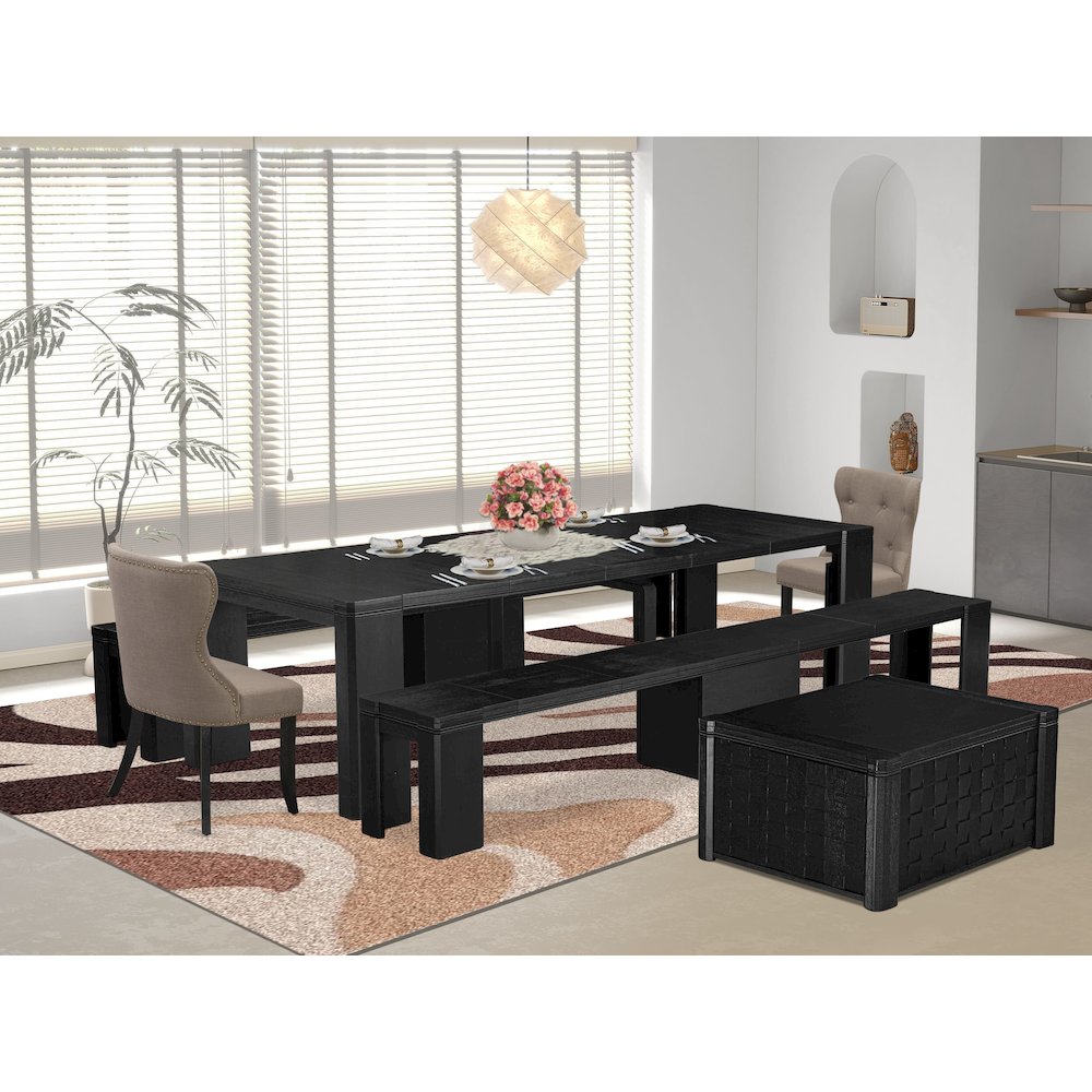 6-piece Dining Room Table Set a Rectangular Dining Table with a coffee Table