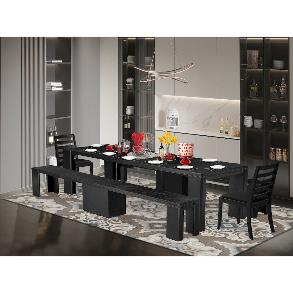 5-piece Modern Dining Room Table Set a Rectangular Dining Table