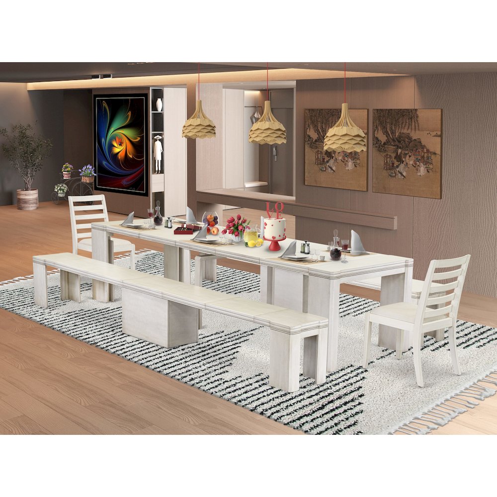 5 Pieces Extendable Dining Set Includes a Rectangle Kitchen Table