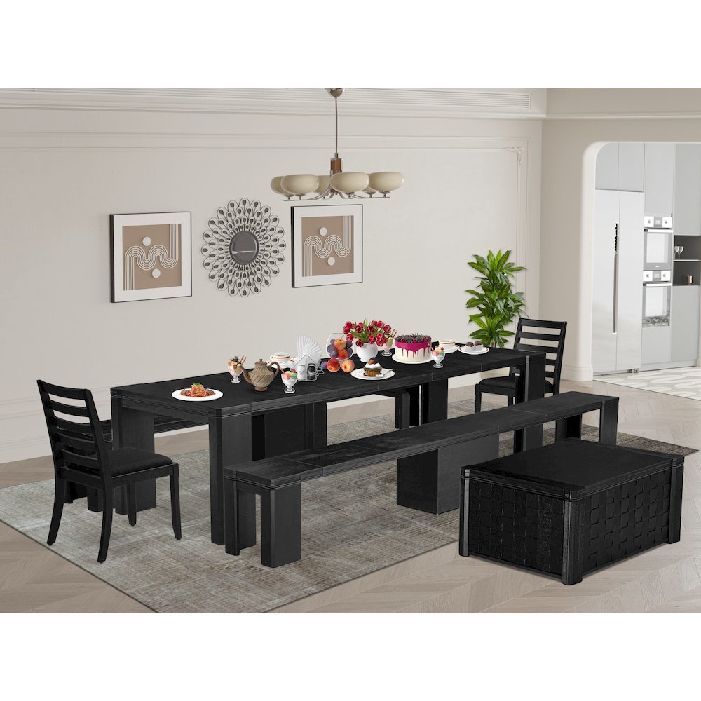 6-piece Modern Dining Room Table Set a Rectangular Dining Table
