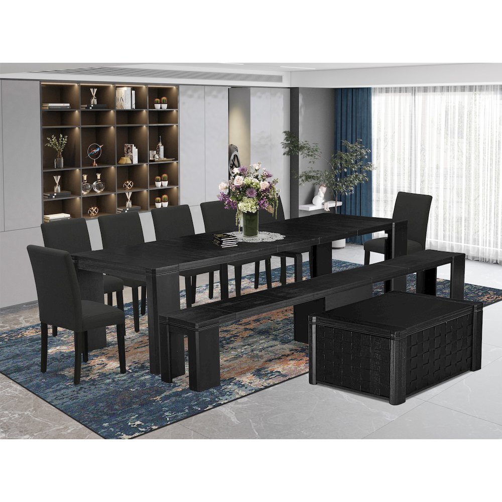 10-piece Modern Dining Room Table Set a Rectangular Dining Table